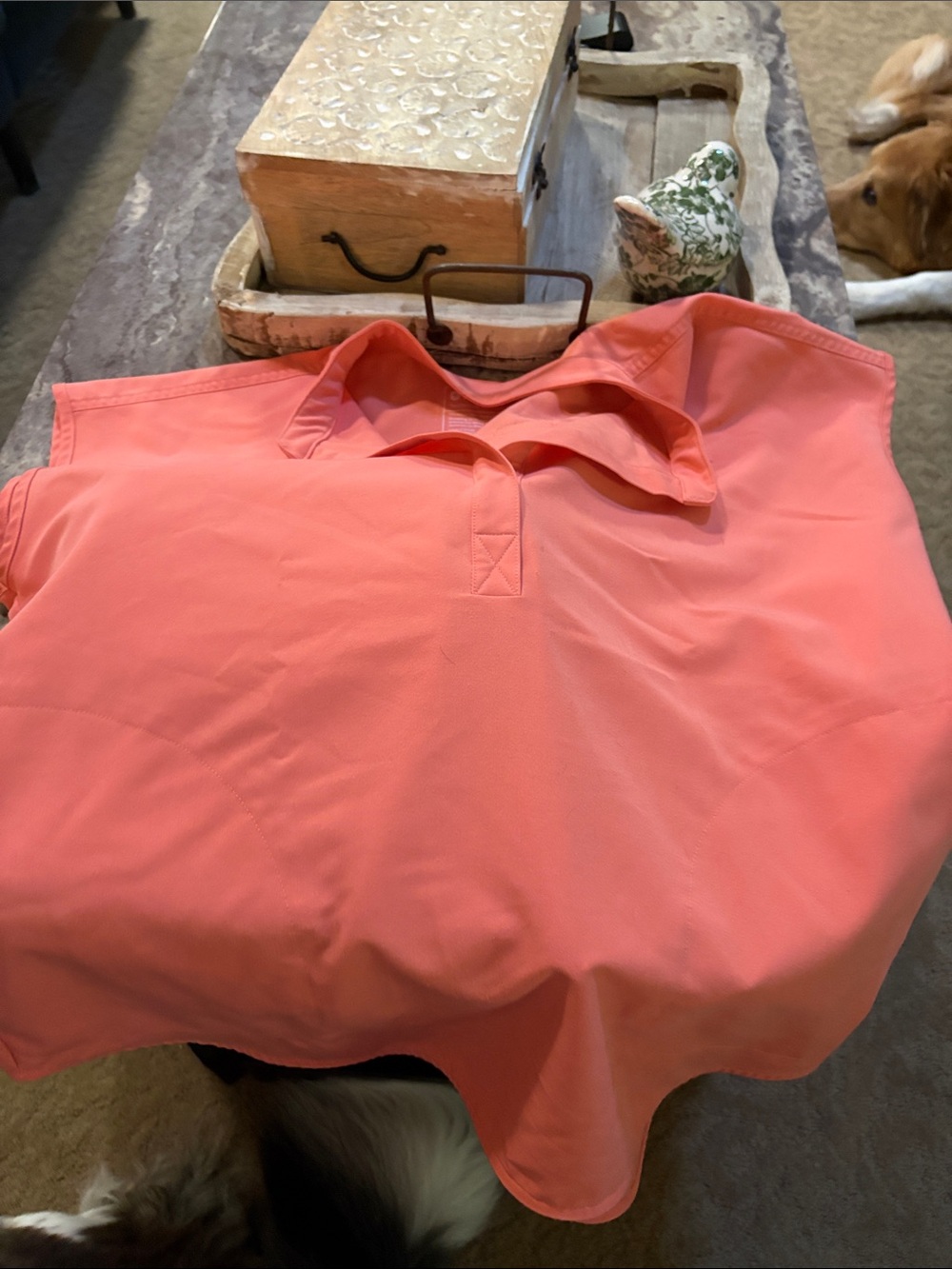 Figs Rafaela Oversized Scrub Top Large Coral Pink Shortsleeve